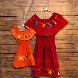 MOMMY & ME MEXICAN FIESTA EMBROIDERED DRESS